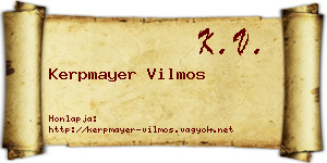 Kerpmayer Vilmos névjegykártya